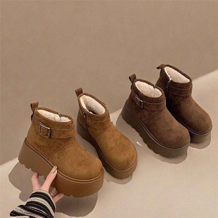 New snow boots winter muffin thick-soled piled thickened cotton boots warm short boots