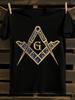 Freemason Golden Square Compass Print T-Shirt