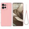 For Motorola MOTO Edge 50 Neo ,S50 Case Soft Premium Liquid Silicone Case with Flocking Inside Cover with Strap for Moto S50
