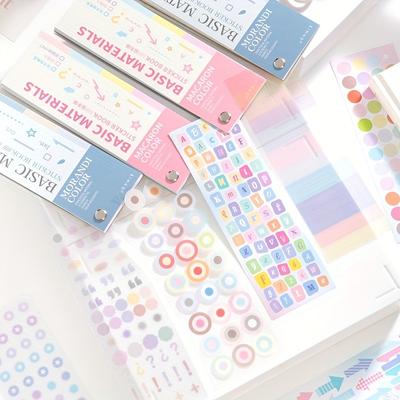 Cute 30 Sheets of Rotatable Self-adhesive Stickers - Morandi Color Series, Including Letters, Numbers, Stars, and Hearts