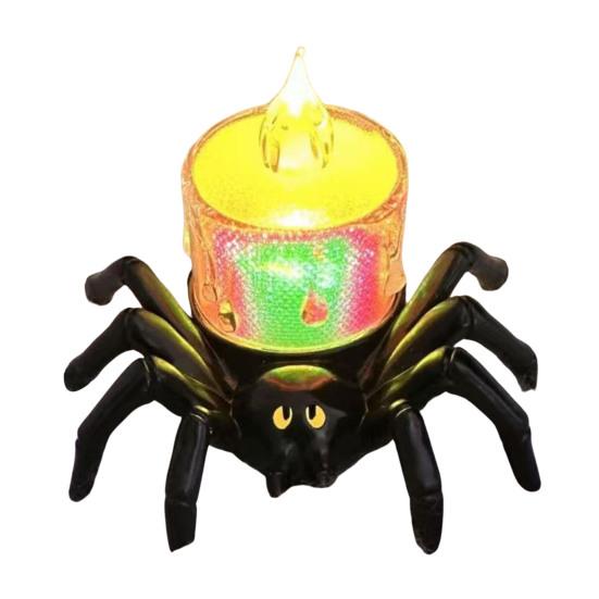 Halloween Candle Light Battery Operated Flameless LED Spider Tealights Electric Flickering Fake Candle Halloween Party Decoration