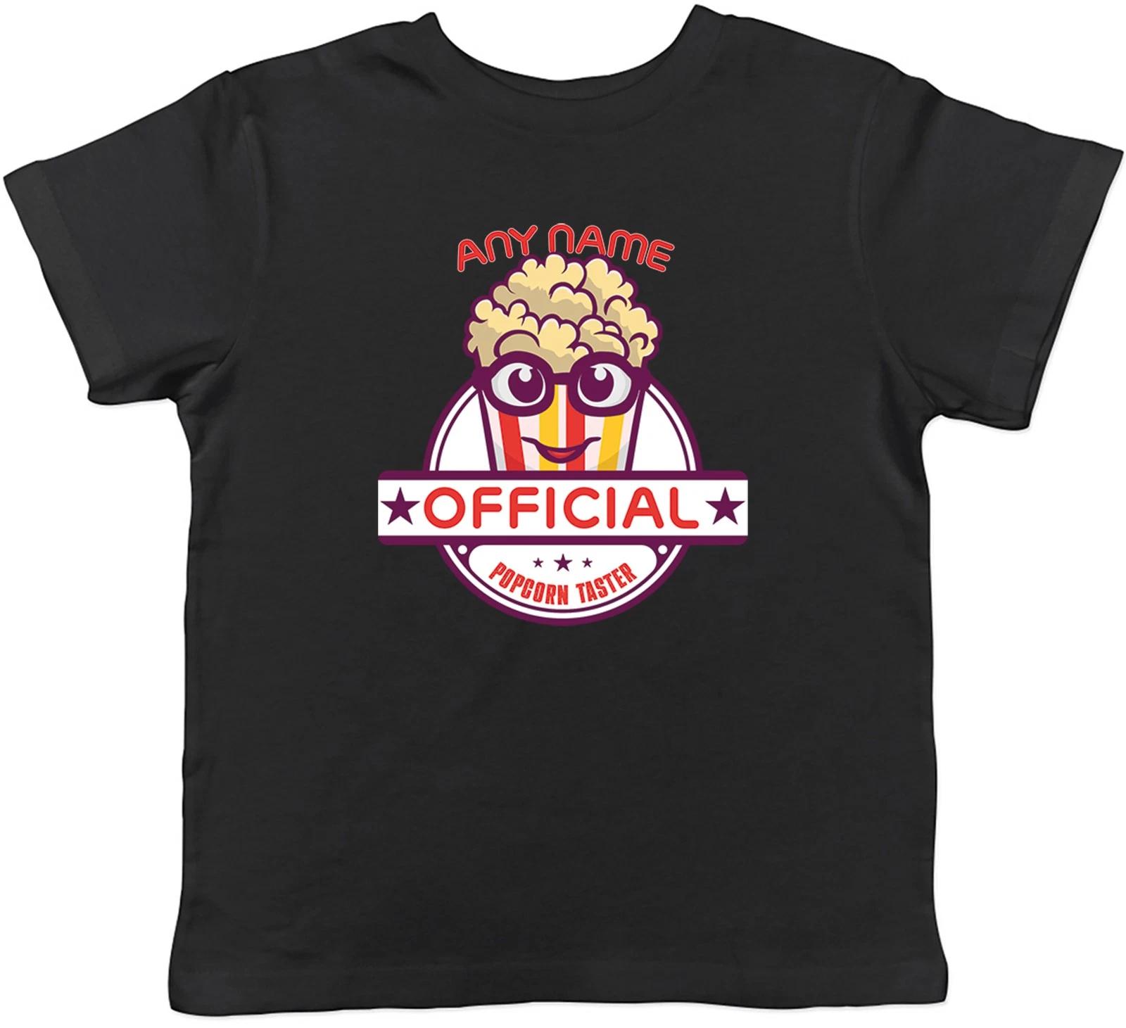 Personalised Official Popcorn Taster Funny Kids T-Shirt Boys Girls Gift 140