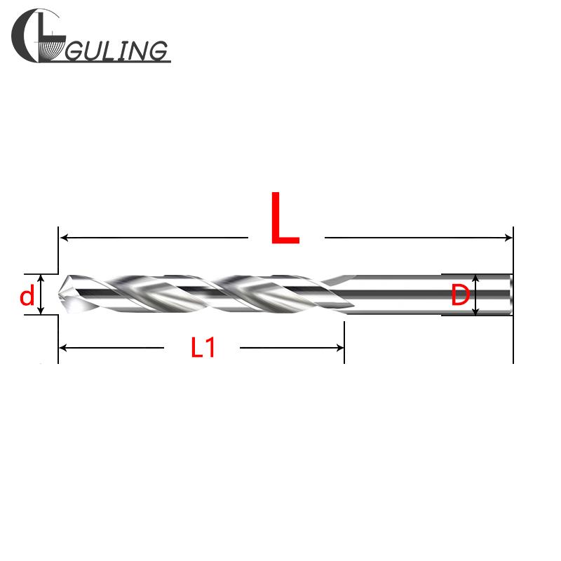 

GULING 1PCS CNC Solid Carbide Tungsten Steel Twist Drill Diameter 10 - 20mm Straight Shank Drilling Hole For Metal Iron Steel 10.5mmX75L