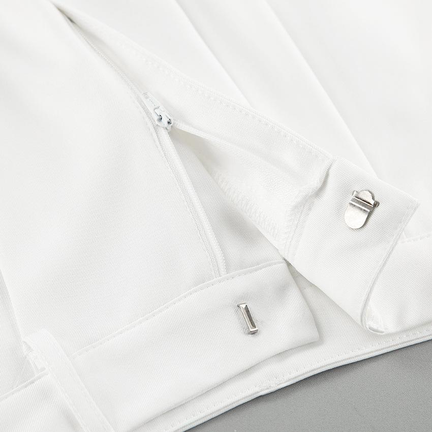 New White Casual Pants High Waist Straight Leg Loose Fit Faionable Autumn Women's Loose Trousers