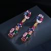 Exquisite Colorful Tourmaline Ladies Earrings Natural Gem Amethyst Earrings Wedding Engagement Bridal Boutique