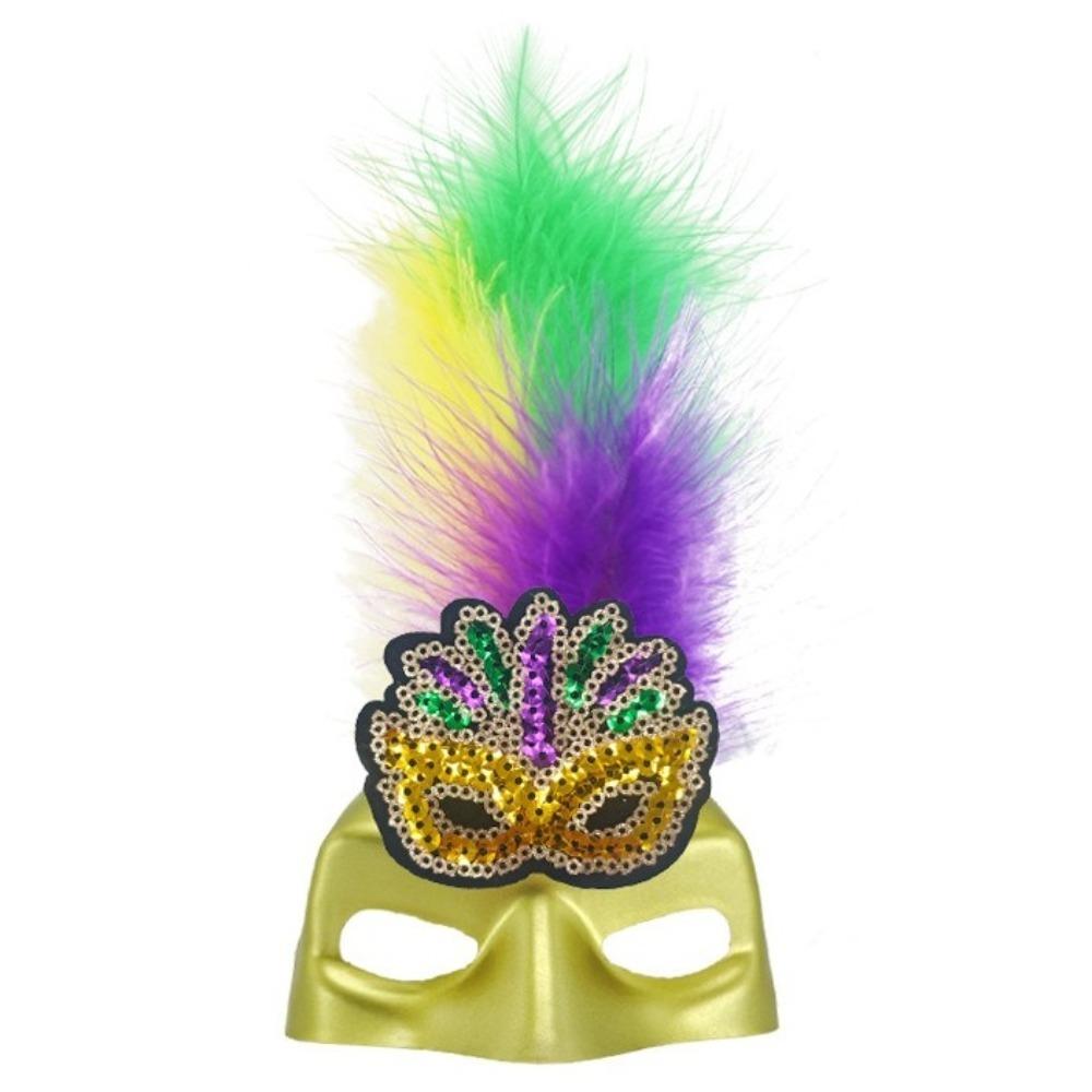 with Vibrant Cat Feather Mask Glitter Carnival Mask Funny Pet Feather Headband  Carnival Party Style E