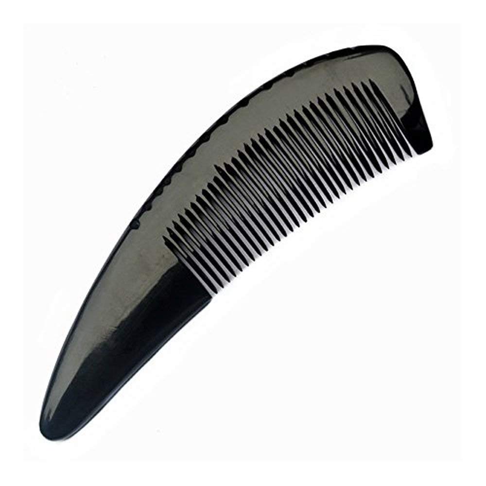 Ivymaker Hair Natural Buffalo Comb, Horn, Anti-Static, Unisex, Fine-Tooth, Black, 16-18cm