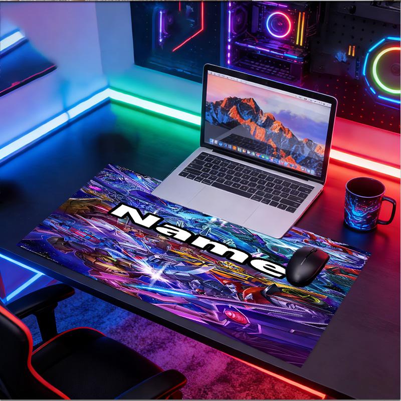 Custom Name Personalized Transformers Pattern Mousepad, Laptop PC Desk Mat, Decorative Desk Mat for Home Keyboard Pad Gift