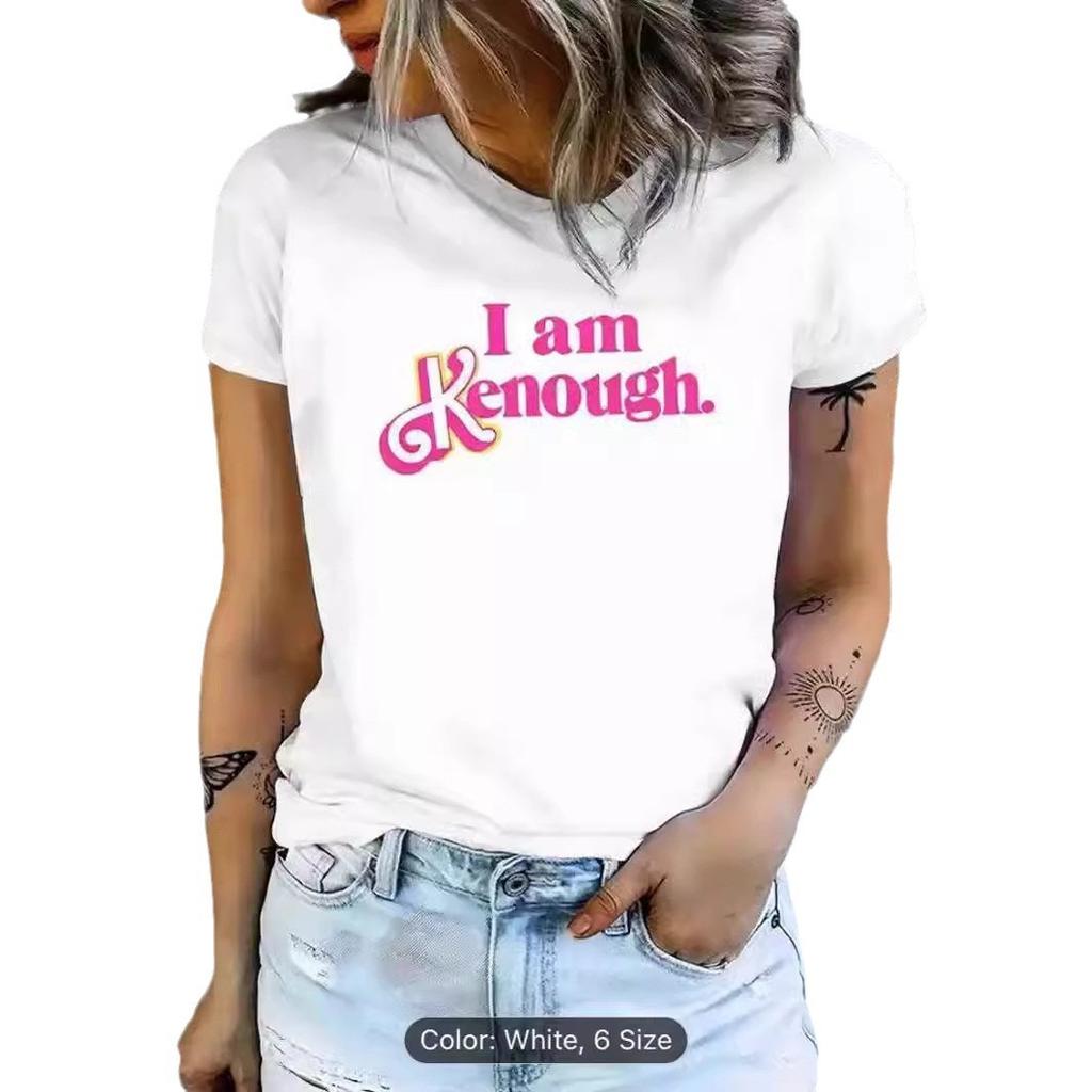 European and American spot printed crew neck T-shirt spring and summer casual short-sleeved crew neck top short-sleeved women's T-shirt