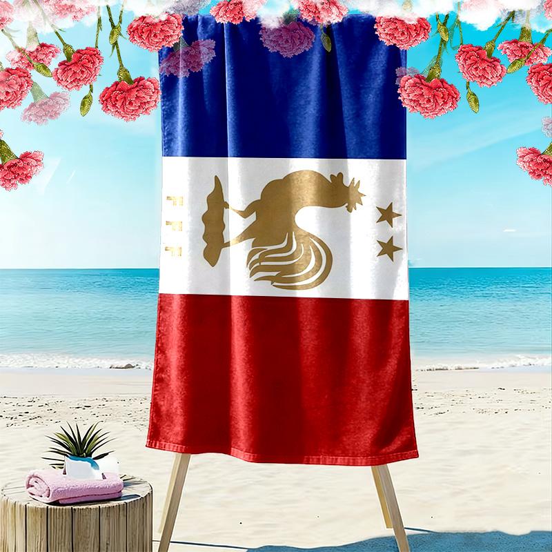 France National Football Team Print Beach Towel, Large Soft Quick Dry Towel for Beach Camping Swimming