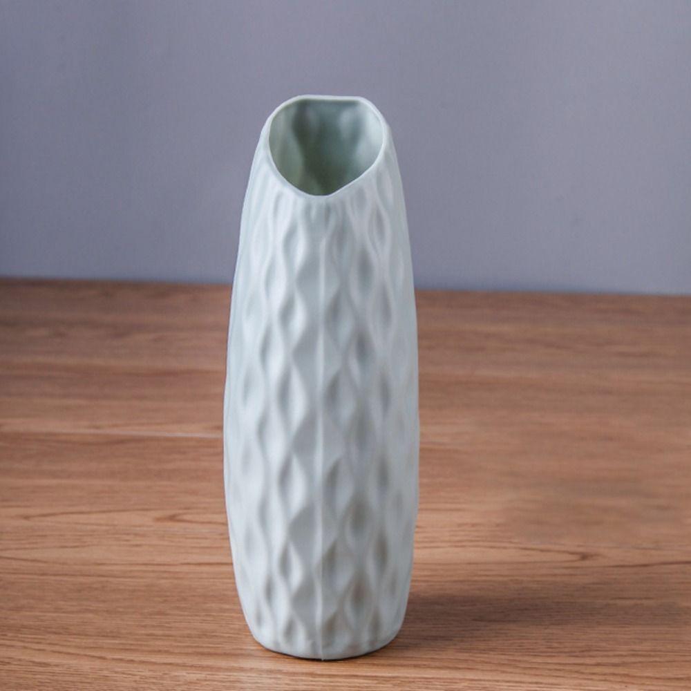 Plastic Nordic Style Vase Imitation Ceramic Desktop Ornament Flower Pot Decoration  Living Room