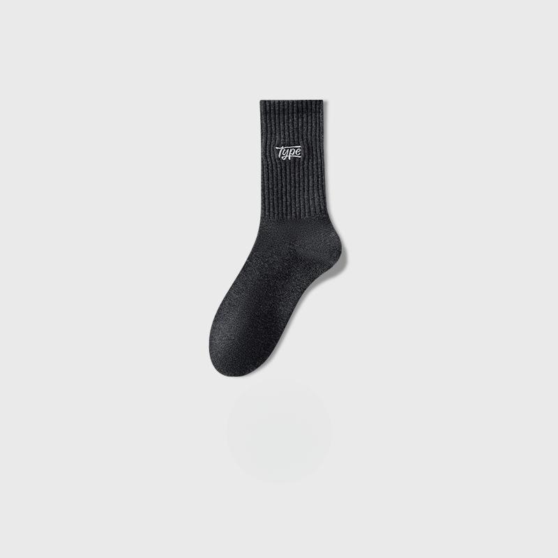 Men's Spring and Autumn Letter Sports Basketball Sweat Absorbing Breathable Deodorizing Long Socks