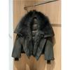 Giacca Invernale Donna Taglia L Collo in Vera Pelliccia di Volpe Giacca Imbottita Larga Calda Parka Cappotti in Piuma