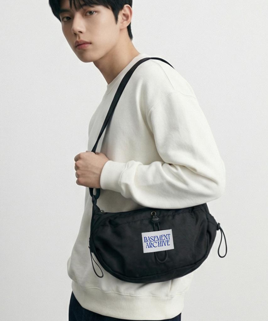 Bsmt Wl-Line Nylon String Crossbody Bag_Black
