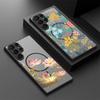 Magnetic For Magsafe Case For Samsung Galaxy S26 Ultra S25 Edge S24 S23 S22 Plus S21 FE Floral Pattern Hybrid Matte Cover