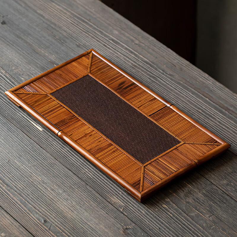 Meilu Bamboo Dry Tea Tray with Phoenix Eye Mat