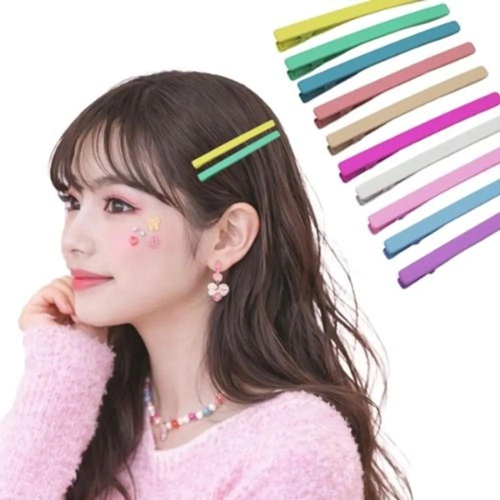 10 gerade Klauenclips, Haarspangen, Haarnadeln, Pastell, Gesichtswaschung, Friseursalon, Pony, Fixierpunkte, Kitsch, High Teen