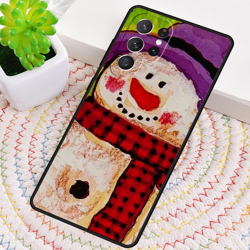 Christmas Snowman Phone Case for Samsung Galaxy note 10 pro S26 Ultra S23 S24 FE S25 S21 S22 PLUS shockproof Cove
