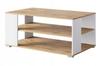 Modern Simple Rectangular Coffee Table with Shelves 100cm Wotan Oak White