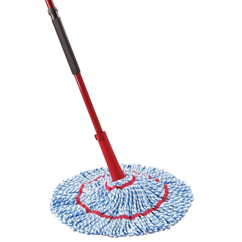 Mop Microfiber 99 Percent Bacteria Removal Washable Reusable Twist Handle 18 Inch Head Fast Floor Cleaning