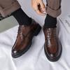 Students Graduate Photo Black Leather Shoes Size Business Dress Adult British Casual Shoes
