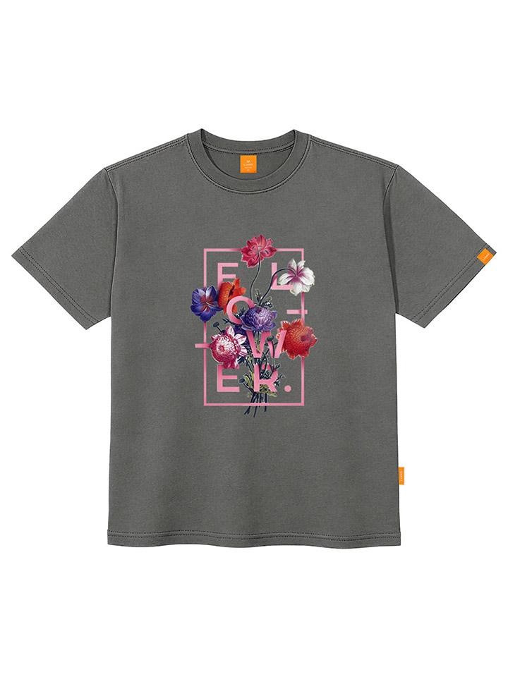 Ellamo Square Flower Short Sleeve T-Shirt Unisex Plus Size S~4Xl (Type B)
