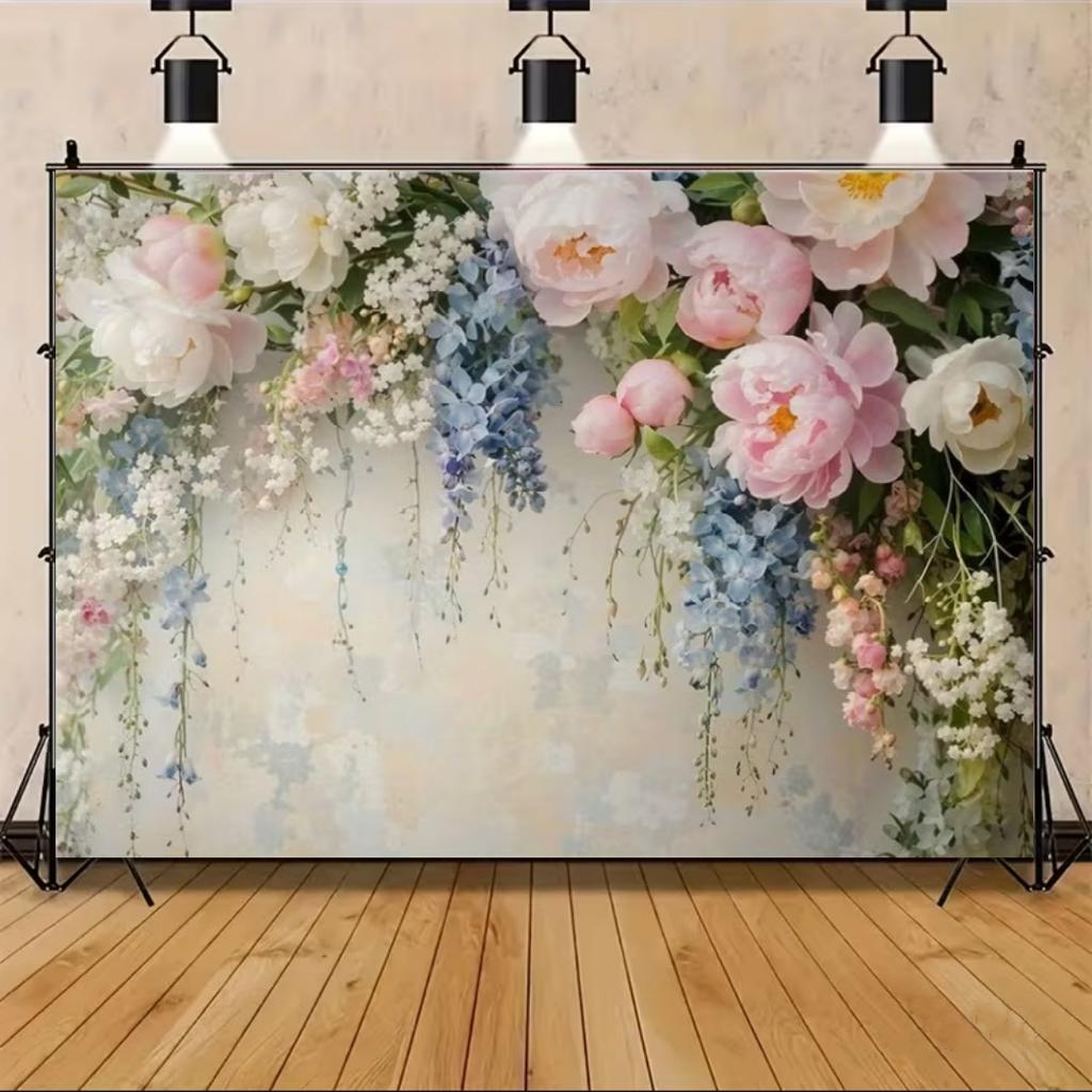 Floral Wall Theme Background Birthday Wedding Engagement Ceremony Party Decoration Abstract Flower Portrait Photography Studio