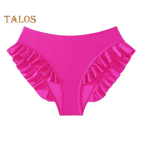 

Женские плавки с высокой талией, оборками, плавки бикини с утягивающим эффектом, быстросохнущие купальники, пляжная одежда XL