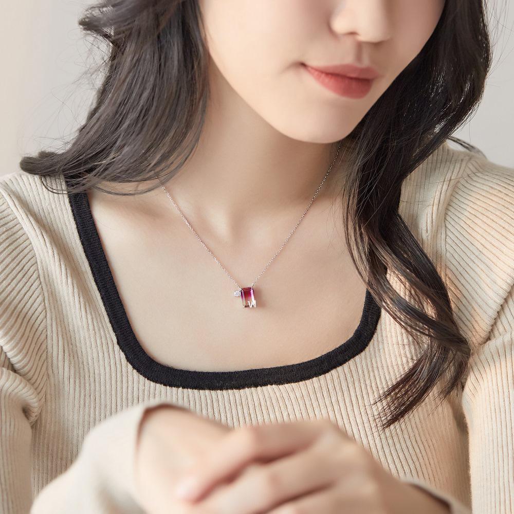 Collier Aurora Love en Argent Sterling S925 pour Femme avec Zircon - Design 26 Lettres, Cadeau de Noël Haut de Gamme