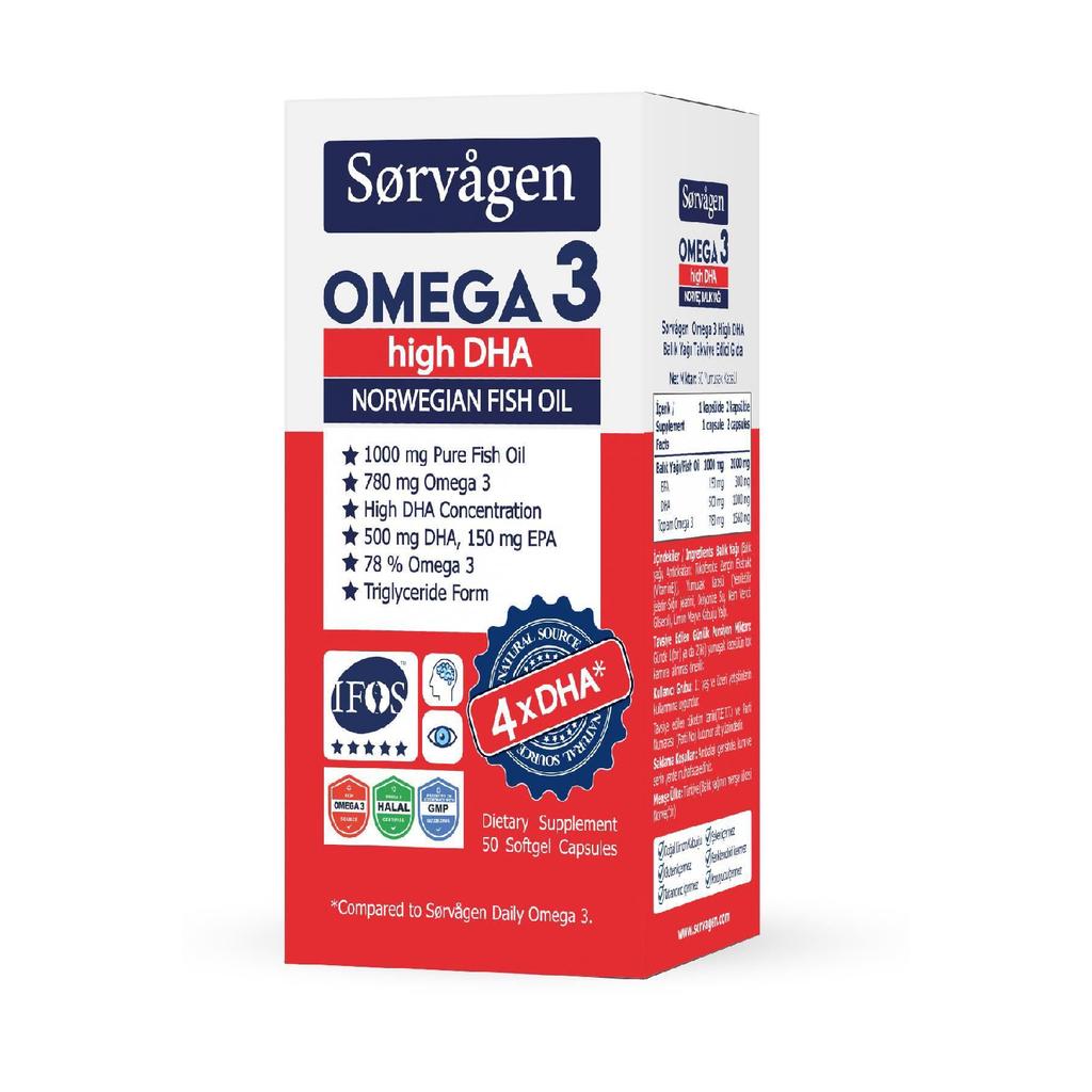 Omega 3 High Dha 1000 Mg Fish Oil 50 Capsules