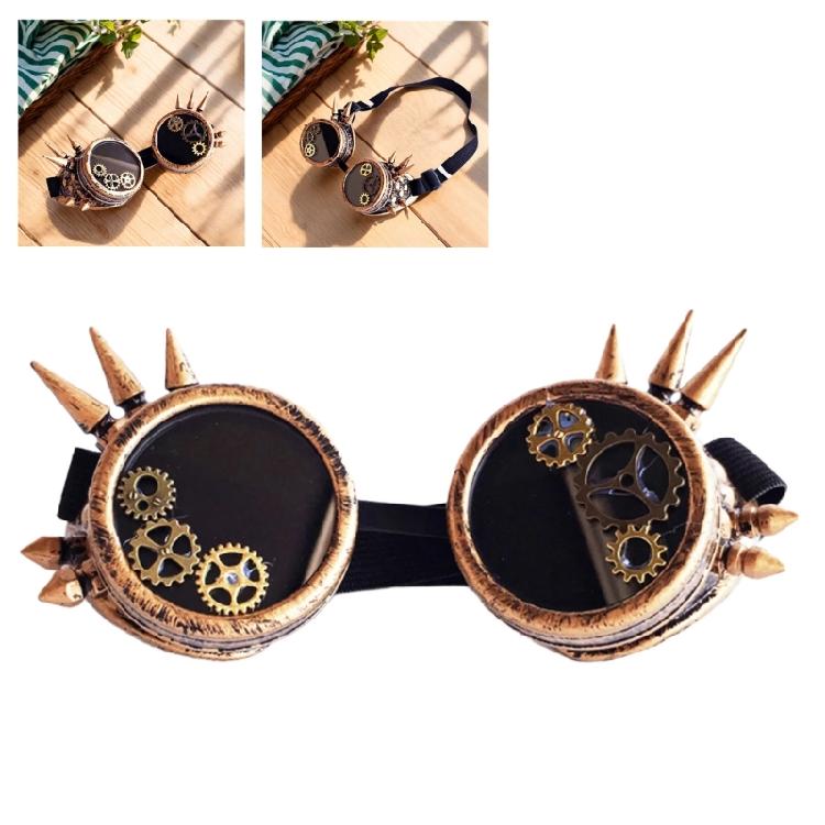 Steampunk Goggles with Rivets Gear Glasses Halloween Goggles Gothic Glasses Steampunk Glasses Party Supplies