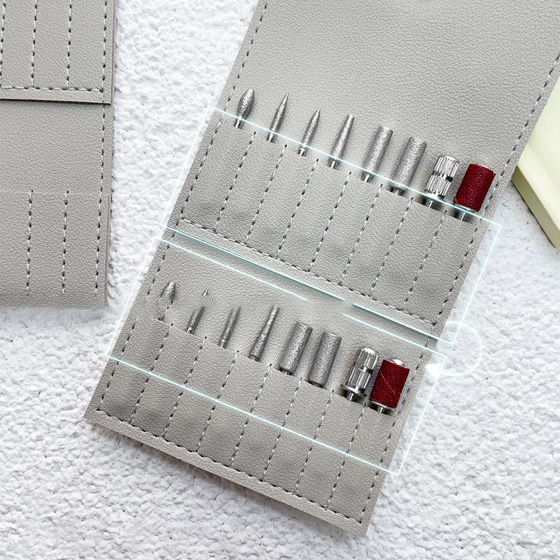 16 Positionen Faltbare Nagelfräser Bits Tasche Tragbarer Halter DIY Nagelkunst Werkzeug Aufbewahrung Weiche Geldbörsen Taschen Maniküre Zubehör
