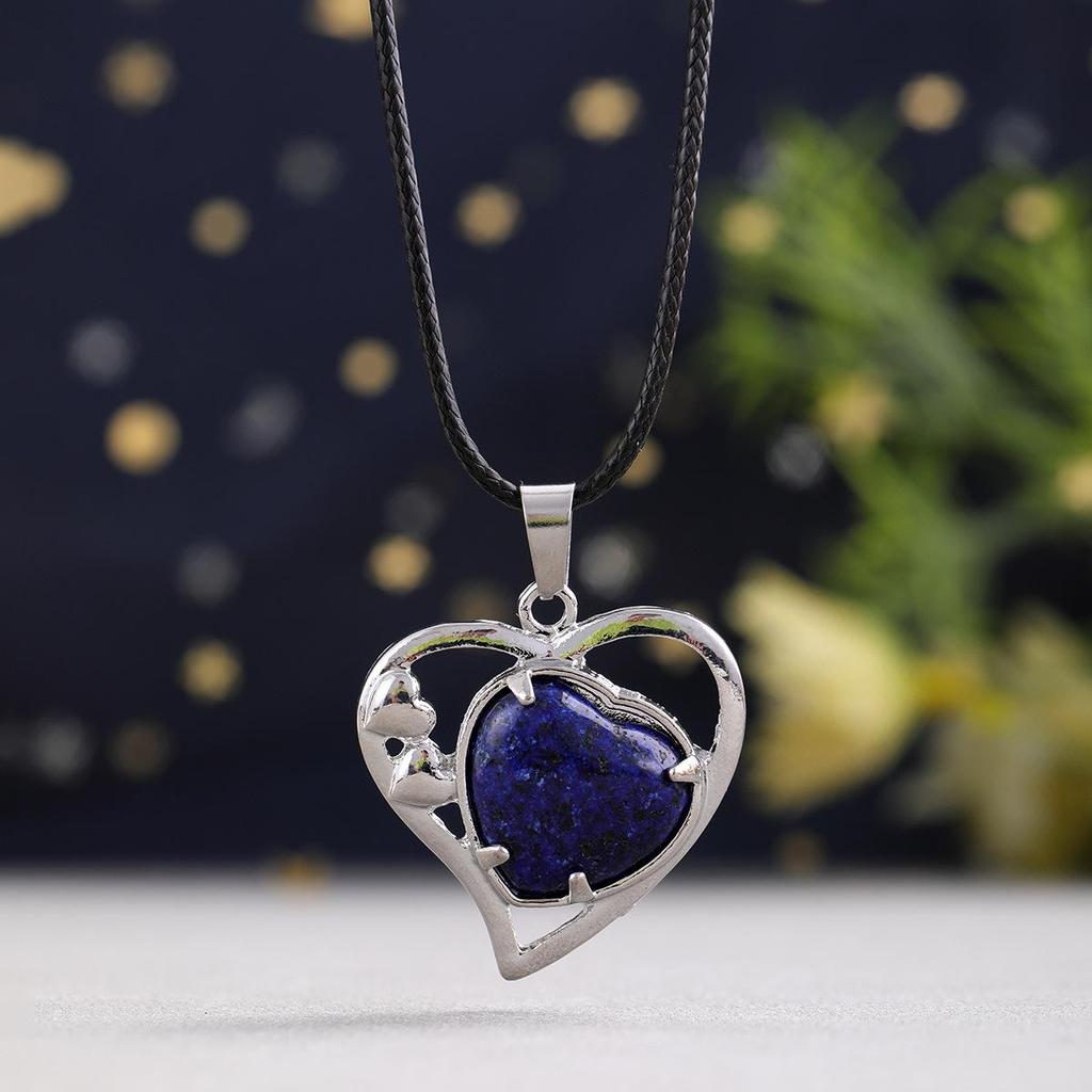 Minimalist Natural Stone Heart Pendant Necklace - Trendy Valentine's Gift for Her