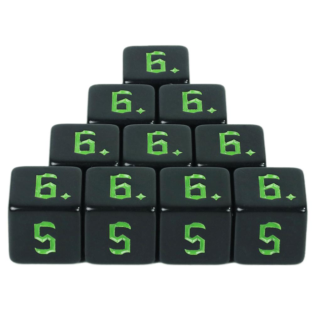 Czarne kostki 10szt. 6-ścienne kostki wielościenne do RPG D&D Akcesoria Stół Plansza Gra RPG Kostki