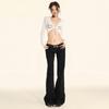 Women's Retro Black Low-Rise Micro-Flare Jeans - Autumn/Winter 2024 Collection