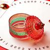 Multicolored Crystal Glass Jar Candy Storage Box Cotton Swabs Box Sealed Jar Living Room Household Items with Lid Storage Jar