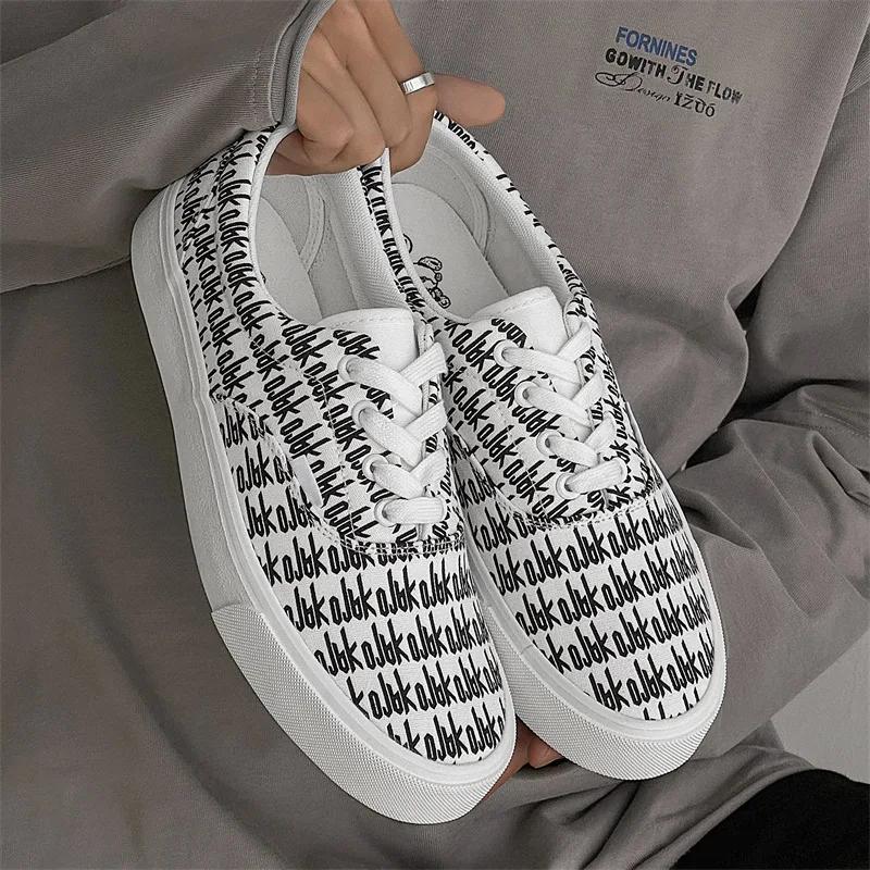 Модные дизайнерские повседневные туфли из парусины для мужчин. Обувь на плоской подошве — фото 2