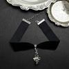 Velvet Rose Bow Pendant Choker - Dark Gothic Punk Y2K Style