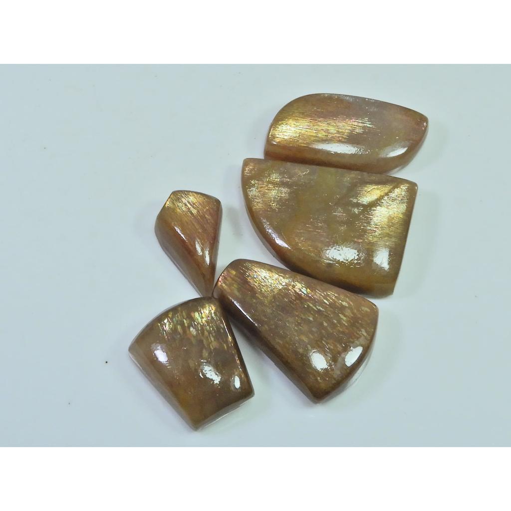 139Cts. Natural Lattice Sunstone Fancy Cabochon Loose Gemstone 05 Pcs Lot C-927