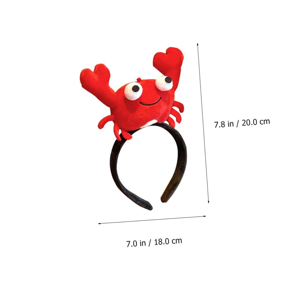 Minkissy 2-Piece Fabric Crayfish Headbands for Kids, Lobster Character Hair Accessories, Cute Headbands for Christmas, Halloween, and Cosplay