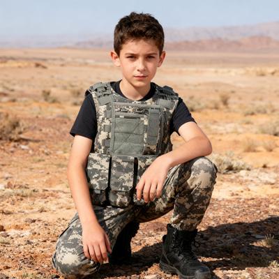 Chaleco Táctico para Niños y Adultos Chaleco Protector de Entrenamiento Ajustable Chaleco de Combate Multibolsillos para Caza al Aire Libre Airsoft Paintball Juego Cosplay