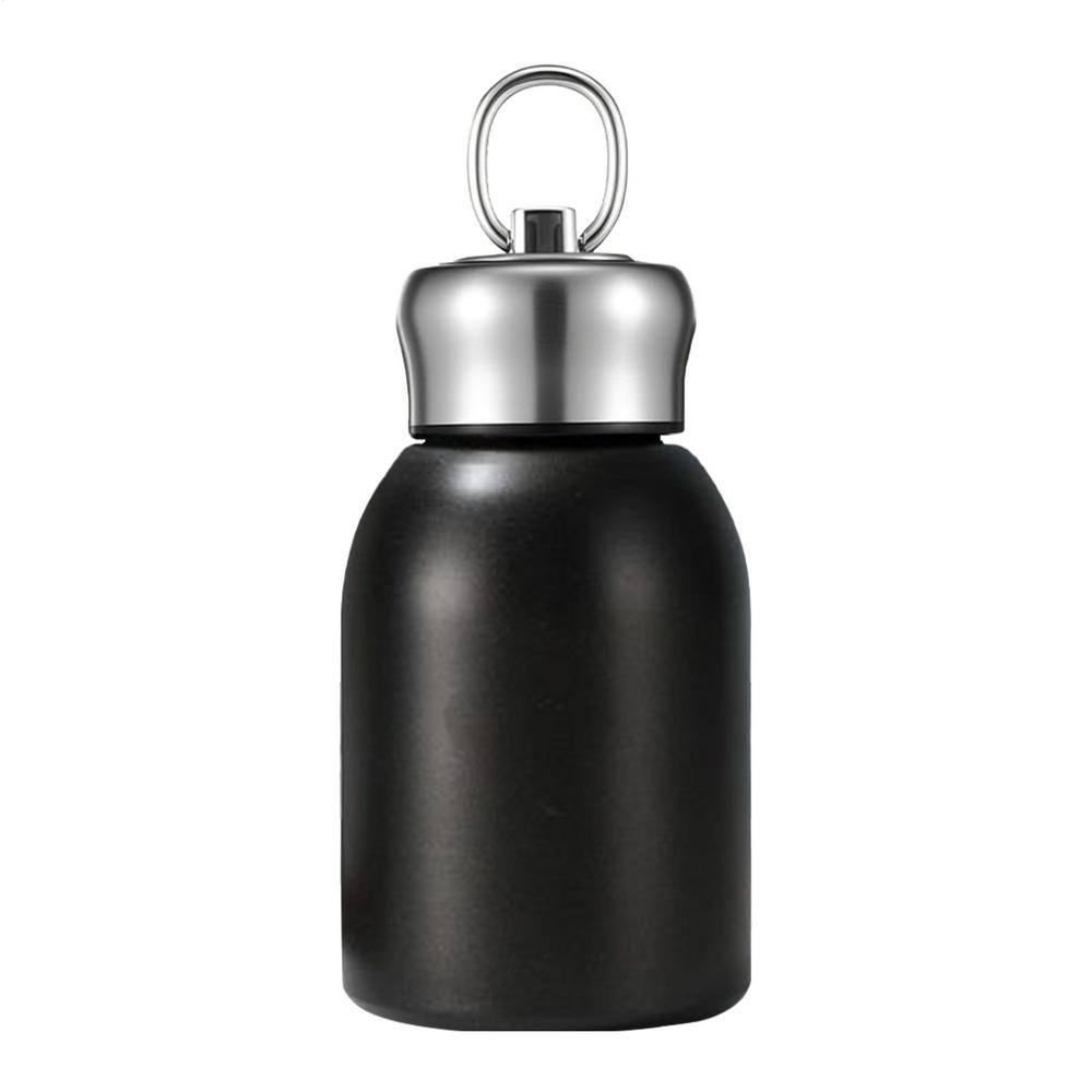 300ML Stainless Steel Vacuum Flask Portable Lifting Ring Mini Thermos Cup Travel Car Insulated Cup Leak-Proof Water Bottle
