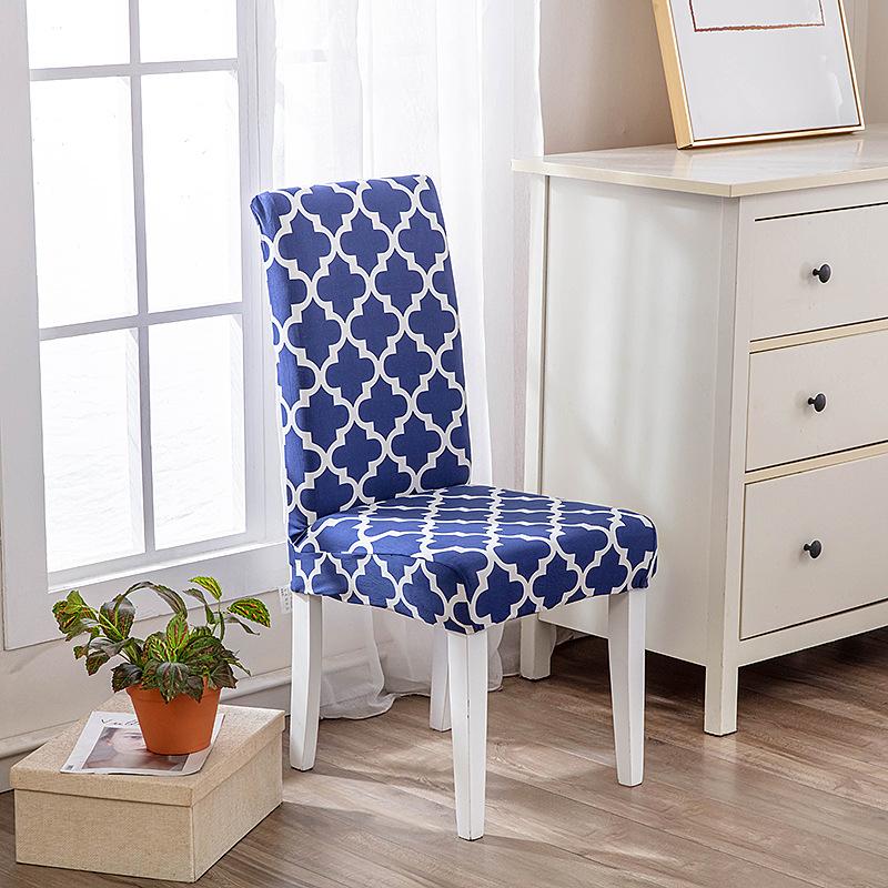 New Color High Gram Heavy Printing Elastic Backrest Integrated Chair Cover Household Hotel Anti-Fouling Dining Table Chair Cover