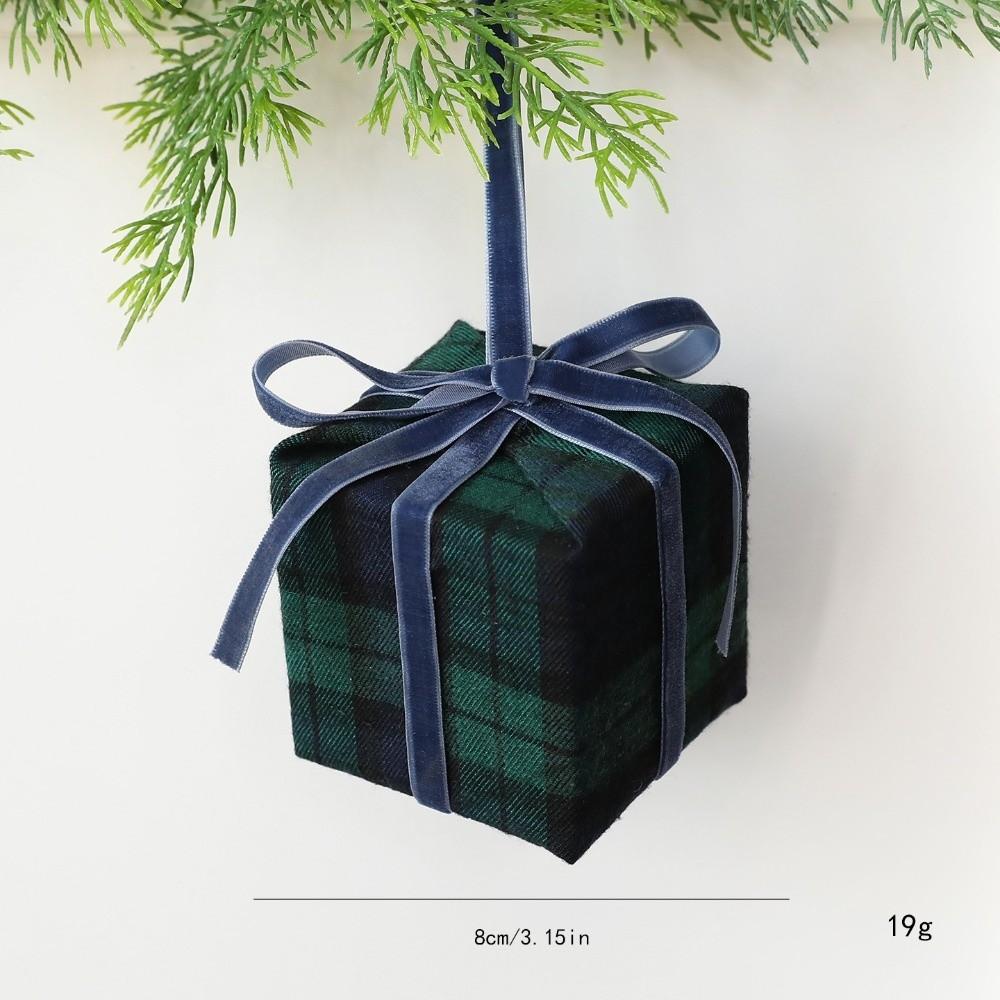 Plaid Pattern Christmas Tree Ornament Hanging Hanging Christmas Ornament Holiday Scene Decor