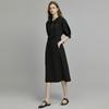 ELLE Polo Collar Design High Waist Midi Dress Slim Fit Elegant Short Sleeve Dress Women Dresses EL34321