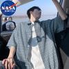 NASA MARVEL Men's Plaid Short-Sleeve Shirt