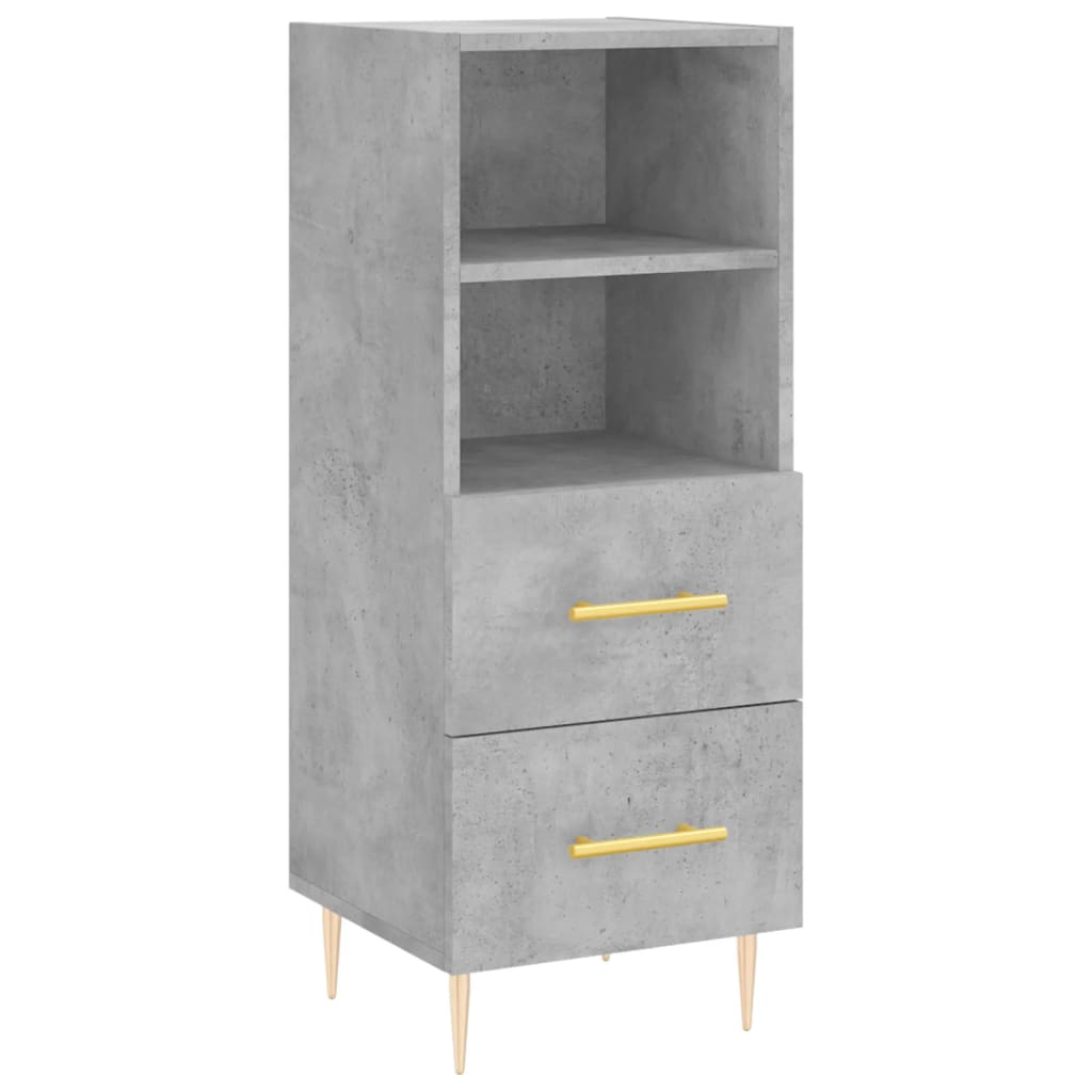 Highboard Beton Grau 34,5 x 34 x 180 cm Spanplatte