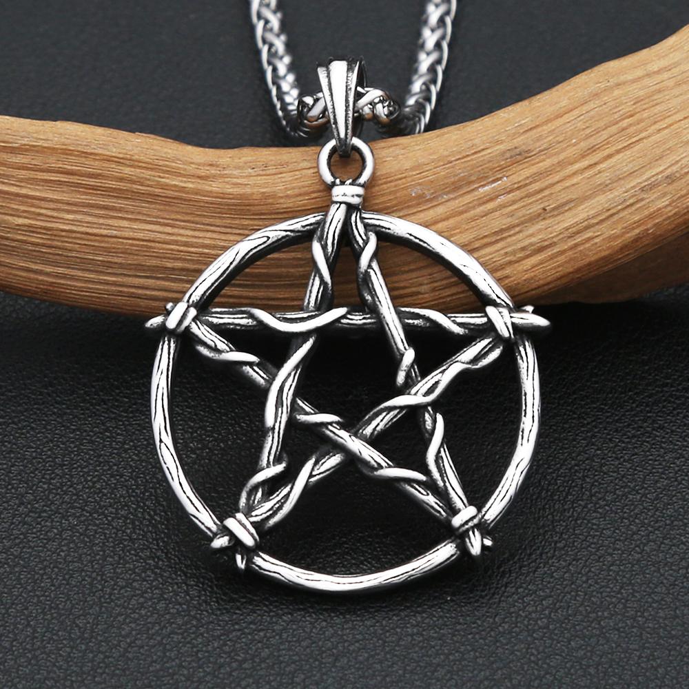 Vintage Stainless Steel Star of David Pendant For Men Punk Hip Hop Simple Pentagram Necklace Jewelry Gifts Dropshipping