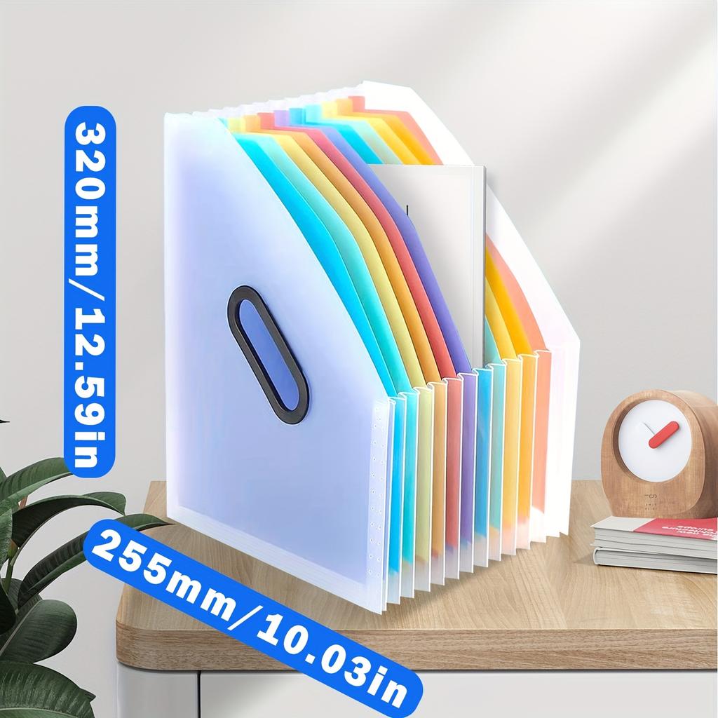 13-Layer A4 Large-Capacity Transparent Folder, Expandable Accordion File Folder, Office Home School File Storage, Data Sorting
