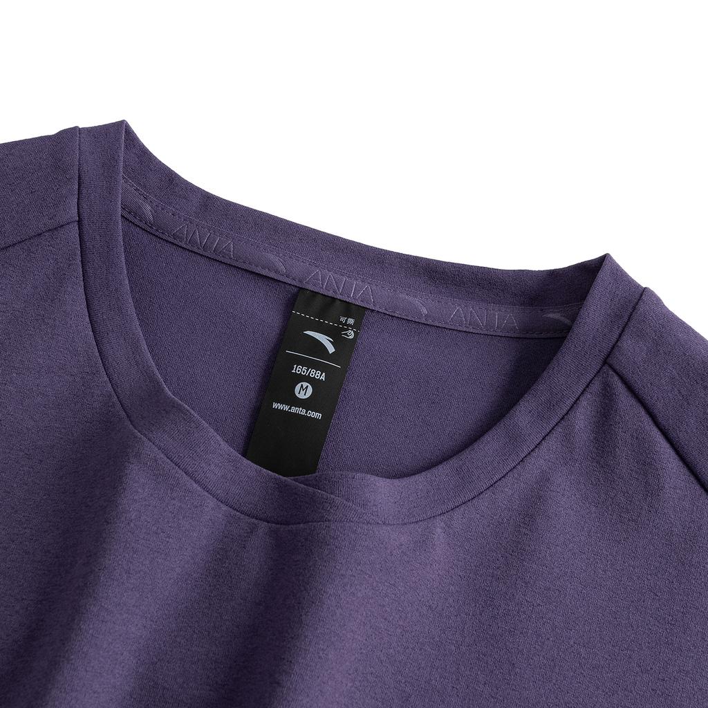 Anta Outdoors Short Sleeve Knitted T-Shirt Summer 2026 Women tops Phantom-Purple 962626104-3